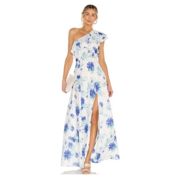 Yumi Kim Karen Maxi Dress Size 10 Love Is King Ivory Floral One Shoulder NWT